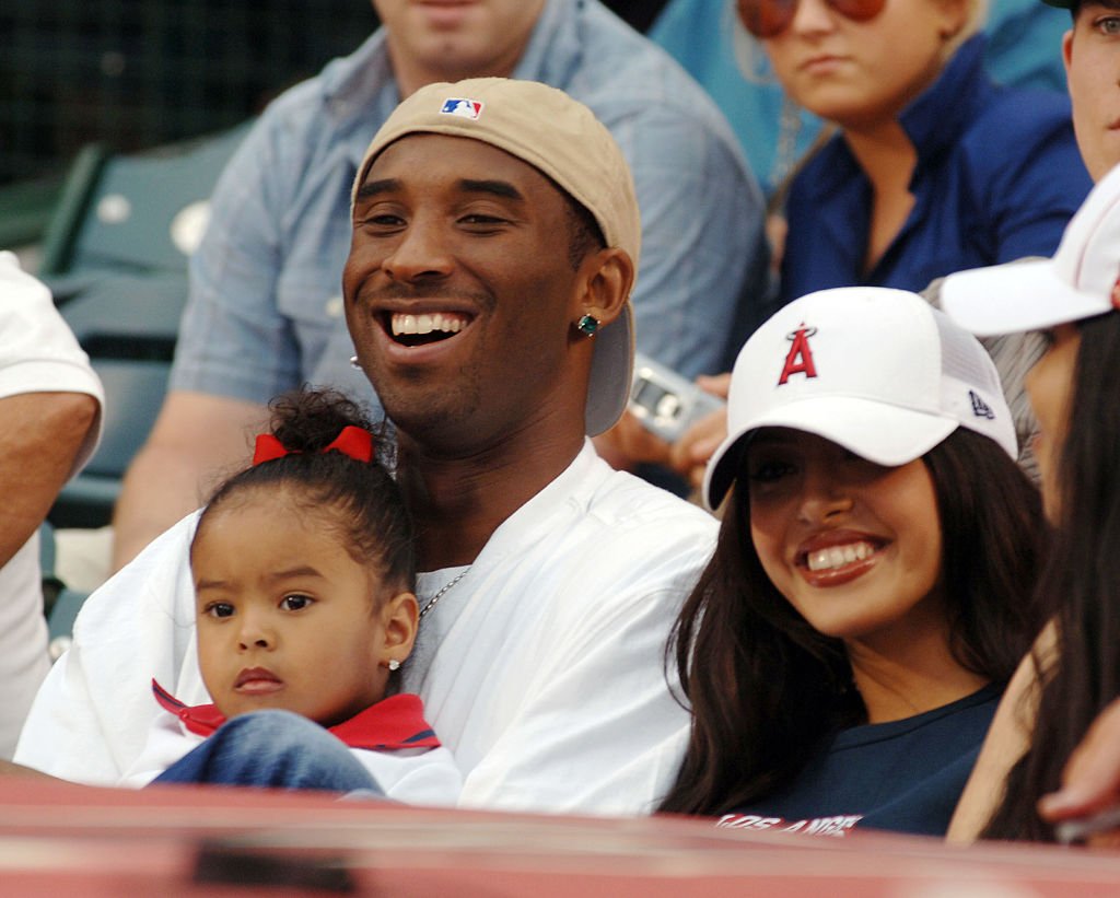 Image Credit: Getty Images / Kobe Bryant of the Los Angeles Lakers with his family during New York Yankees game against the Los Angeles Angels at Angel Stadium in Anaheim, CA.