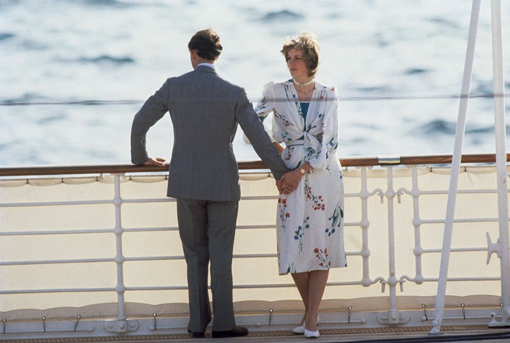 Image Source: Getty Images/Tim Graham/The Prince and Princess of Wales leave Gibraltar on the Royal Yacht Britannia for their honeymoon cruise, 1st August 1981